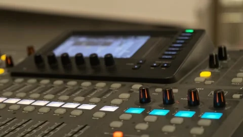 Working on a large sound mixer Vidéo 260967034