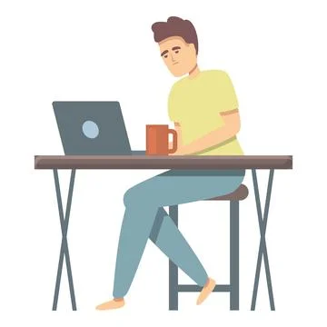 Working late icon cartoon vector. Office work Stock-Illustration