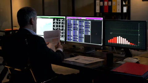 Working late  at night Stock Footage 210229711