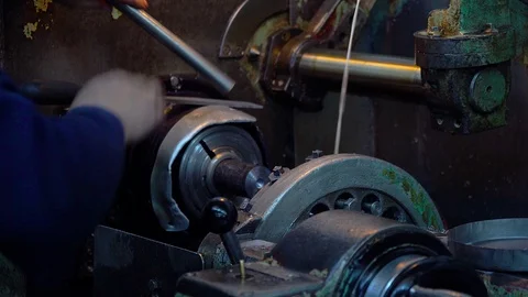 Working on the lathe Stock Footage 118269265