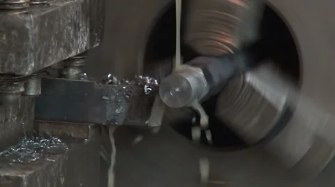 Working of the lathe in the workshop  Stock Footage 57190419