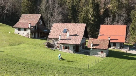 Working with lawn mower Stock Footage 108262492