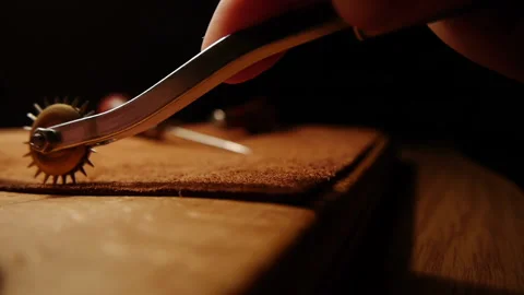 Working With Leather Stock Footage 221649875