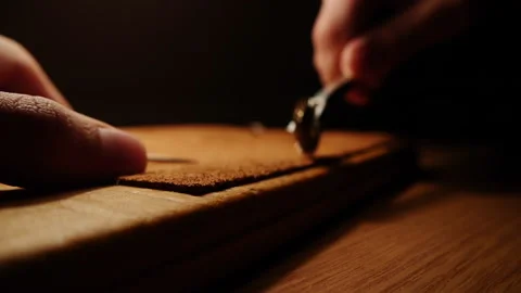 Working With Leather Stock Footage 221649877