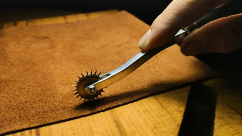 Working With Leather Stock Footage 221649955