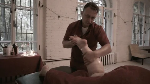 Working with leg and foot Stock Footage 92127673
