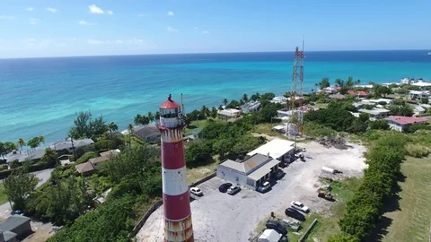 Working lighthouse in the Caribbean Stock Footage 88575419