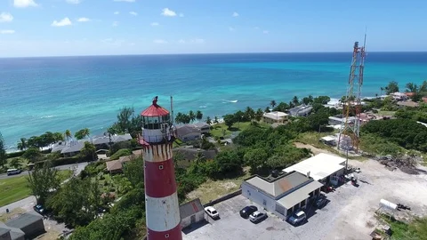 Working lighthouse to signal ships Stock-Footage 88575406