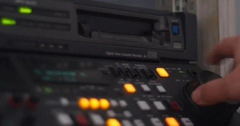 Working with linear video editing tape Stock-Footage 126265764