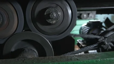 Working machine for inspecting cargo Stock Footage 84510218