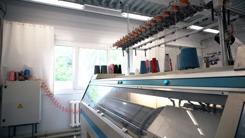 Working machine on textile industry Stock Footage 109590471