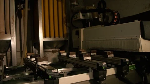 Working machine. Wood production. Preparing for the closet Stock Footage 125446756