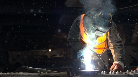 Working man and sparks 4 Stock Footage 101888933