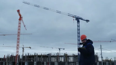 Working man in front of the building Stock Footage 61527004