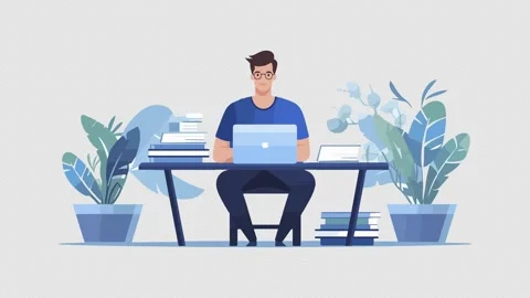 Working Man Illustration on Alpha Video 库存影片 295421560