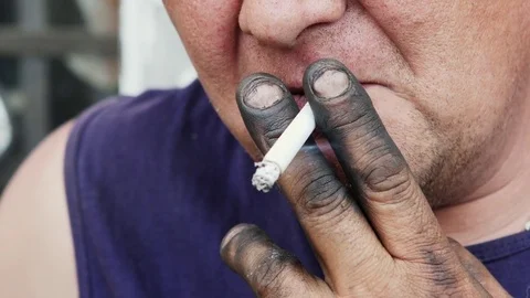 Working Man Lit a Cigarette Stock Footage 76165397