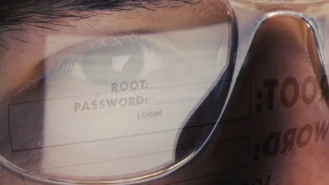 Working man logs into his account with username and password - Screen is Stock Footage 124733062