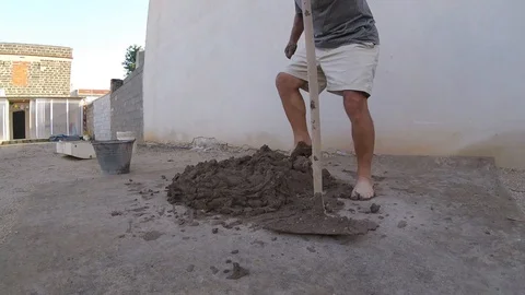Working man making traditional clay tiles close up Stock Footage 117362044