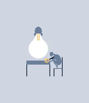 Working man. Vector composition in flat style Stock Illustration