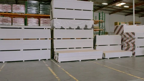 Working, Manual Worker, Blue Collar Worker, Warehouse, Drywall, Indoors, Day, Stock Footage 94128147