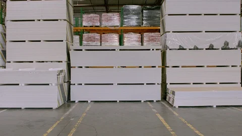 Working, Manual Worker, Blue Collar Worker, Warehouse, Drywall, Indoors, Day, Stock Footage 94393199