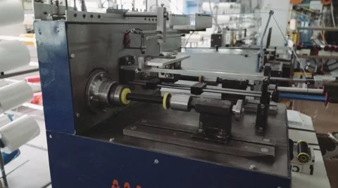 Working in manufacturing of ropes, spool of thread 스톡 동영상 54797876