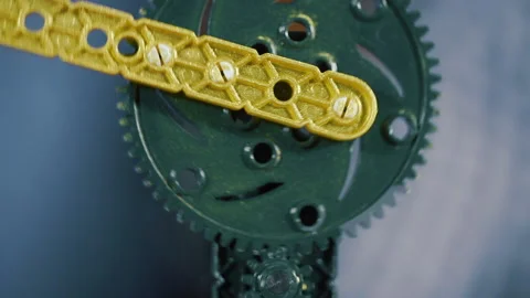Working marble machine wheel design detail of running machinnery gear. Stock Footage 219256539