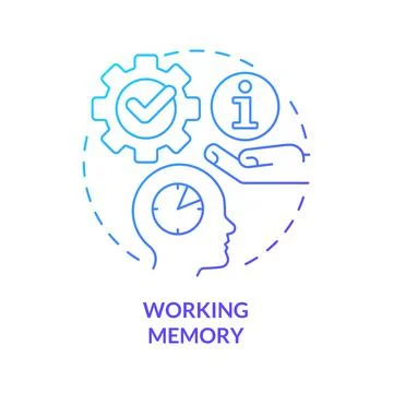 Working memory blue gradient concept icon Stock Illustration