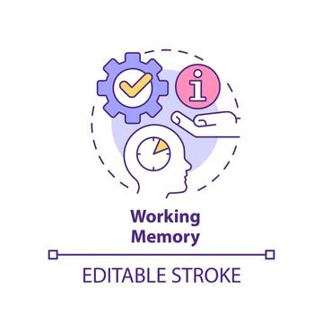 Working memory concept icon Stock Illustration