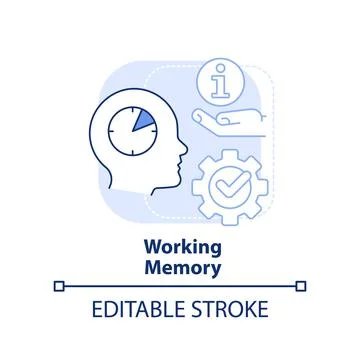 Working memory light blue concept icon Stock Illustration