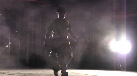 Working men, backlit in construction site. Stock Footage 49861527