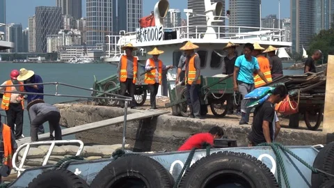 Working men on ships Video stock 107778747