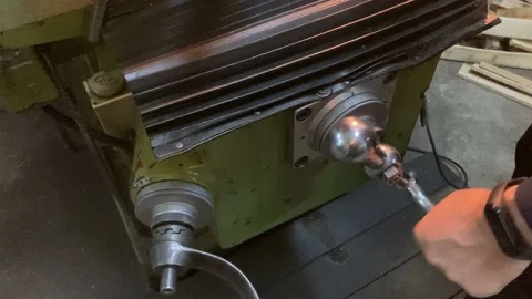 Working on milling machine in Metal Industry Business Stock Footage 228647183