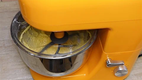 Working Mixer in Kitchen - Mixer Machine -  Kitchen Stand Mixer Stock Footage 104135464