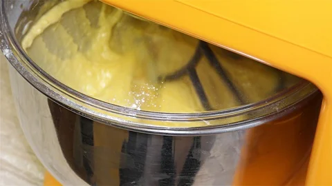 Working Mixer in Kitchen - Mixer Machine -  Kitchen Stand Mixer Stock Footage 104135549