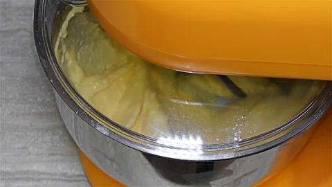 Working Mixer in Kitchen - Mixer Machine -  Kitchen Stand Mixer Stock Footage 104135558