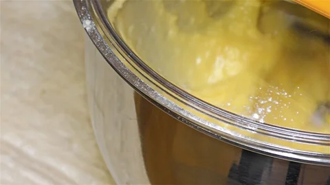 Working Mixer in Kitchen - Mixer Machine -  Kitchen Stand Mixer Stock Footage 104135562