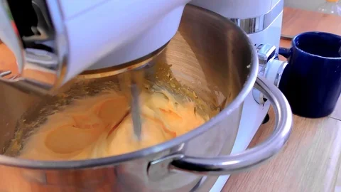 Working Mixer in Kitchen, Mixer Machine, Kitchen Stand Mixer Stock Footage 126755854