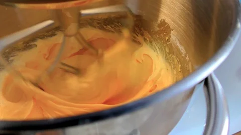 Working Mixer in Kitchen, Mixer Machine, Kitchen Stand Mixer Stock Footage 126755872