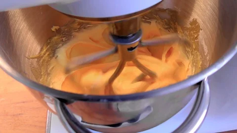 Working Mixer in Kitchen, Mixer Machine, Kitchen Stand Mixer Stock Footage 126755916