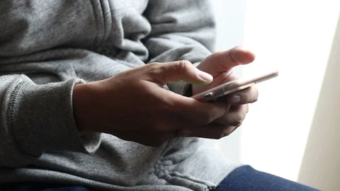 Working on mobile phone. 스톡 동영상 96112766