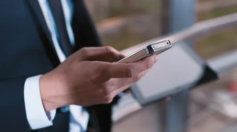 Working with mobile phones and tablets Stock Footage 56285539