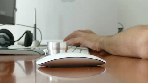 Working on a Modern Computer Stockbeeldmateriaal 58689313