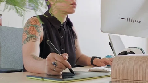 Working in modern workplace Stock Footage 71632587