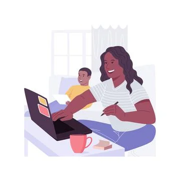 Working mom isolated cartoon vector illustrations. 스톡 일러스트