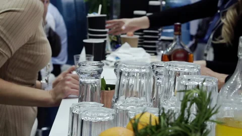 Working moment of the bartender in the bar. Stock Footage 156520358