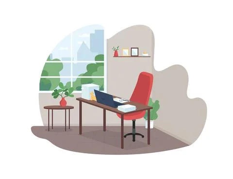 Working mother workplace 2D vector web banner, poster Stock Illustration