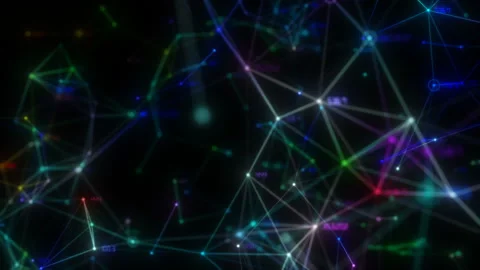 A working multi-colored crypto digital network. Seamless loop. Stock Footage 103284441