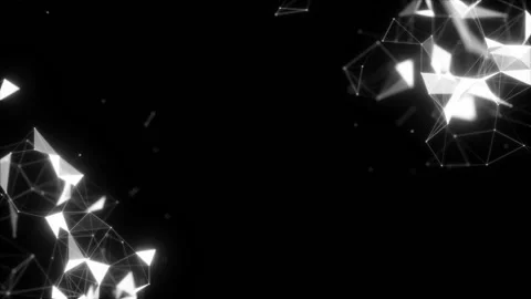 A working network in the magical glow in the corners.Chaotic particles and lines Stock Footage 99032707