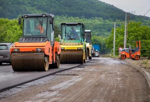 Working on the new road Stock Photos